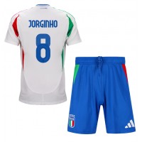 Camisa de Futebol Itália Jorginho Frello #8 Equipamento Secundário Infantil Europeu 2024 Manga Curta (+ Calças curtas)